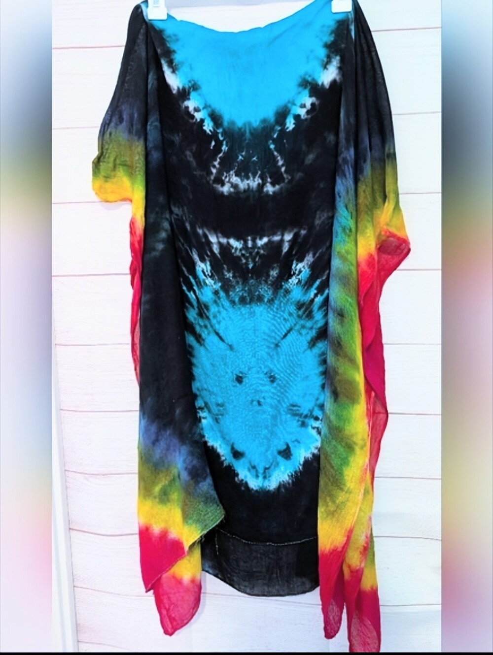 Vibrant Large Tie-Dye Serong / Scarf / Hair Wrap Beautiful ❤️ Colors